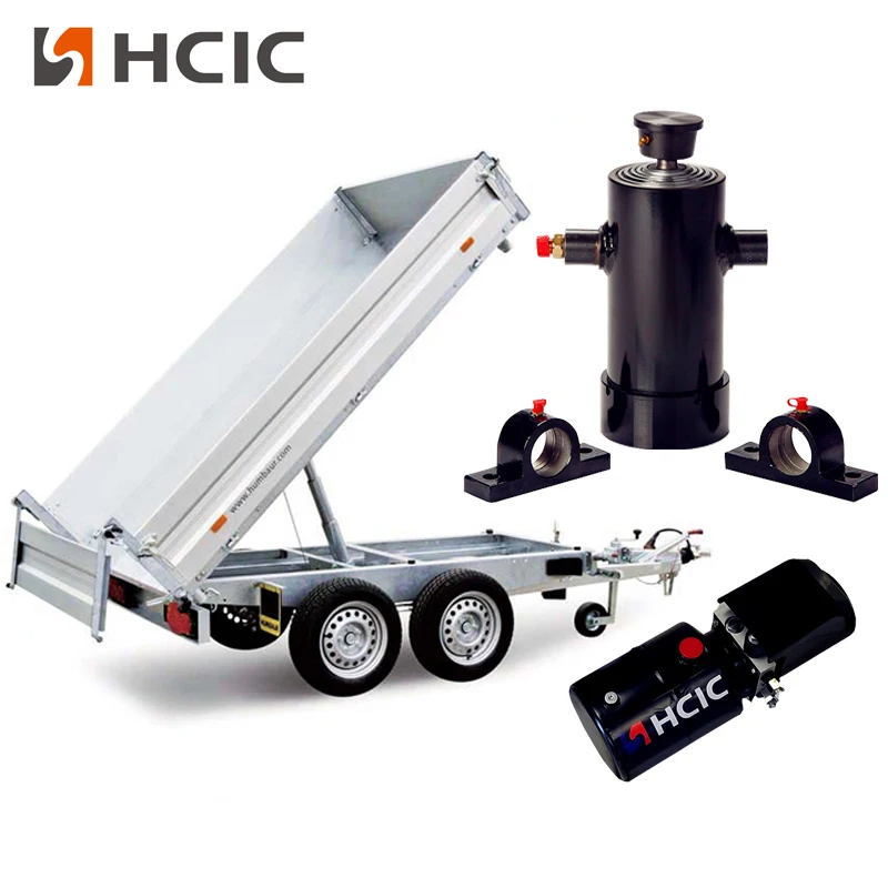 12-tons fristående hydraulisk trailerjack med integrerad 12V DC-strömenhet
