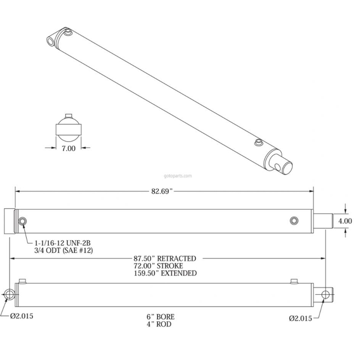 6 tums hydraulcylinder