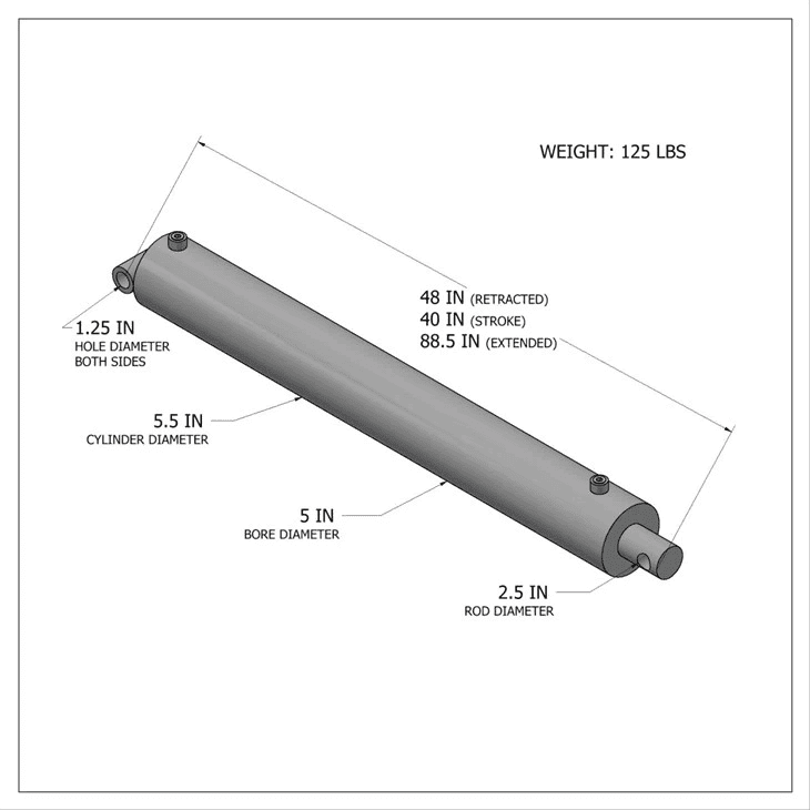 Hydraulisk icke-bypass-cylinder
