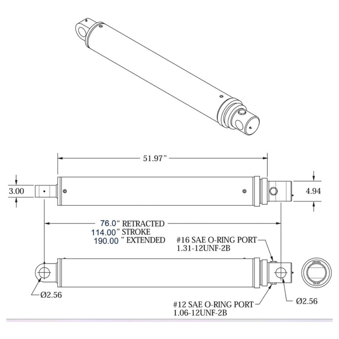 Lyftcylinder Hydraulisk